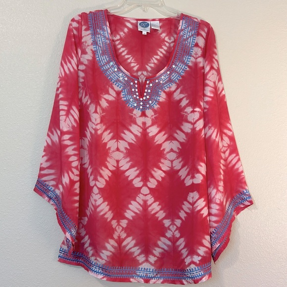 DG2 by Diane Gilman Tops - DG2 By Diane Gilman Boho Pink Silk Top Size XS Excellent Condition
